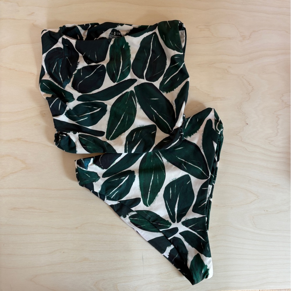 Tropical Print Two Piece Swimsuit